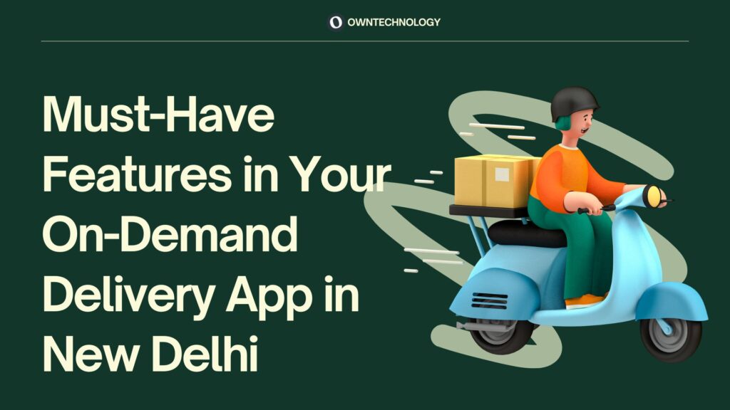 Real-time GPS tracking interface in on-demand delivery app New Delhi