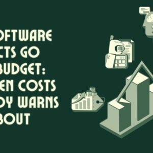 Software project cost overruns illustration showing budget exceeding original quote