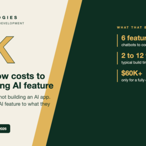 Big number graphic showing that adding an AI feature to an app now starts around $3,000 in 2026