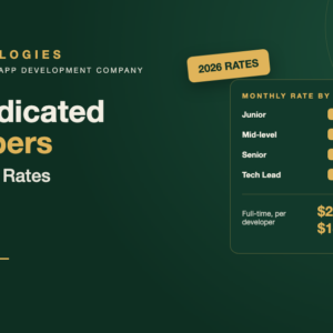 Monthly rate chart for hiring dedicated developers in India by experience level