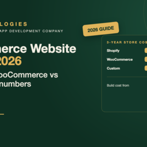 E-commerce website development cost in 2026 comparing Shopify, WooCommerce, and custom platforms