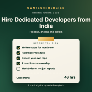 How to hire dedicated developers from India: checklist of what to confirm before you sign
