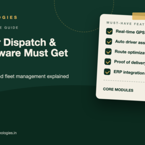 Checklist graphic listing must-have features for dispatch, tracking and fleet management software in 2026
