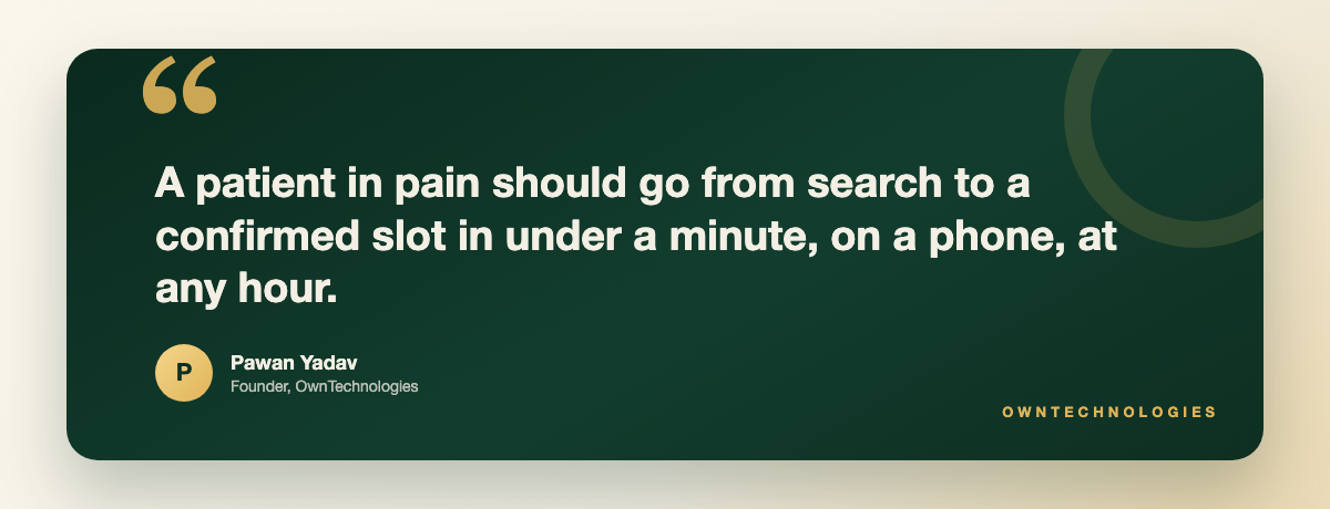 Quote from Pawan Yadav on fast mobile online booking for physiotherapy clinics