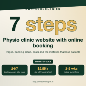 Physiotherapy clinic website with online booking set up in 7 steps