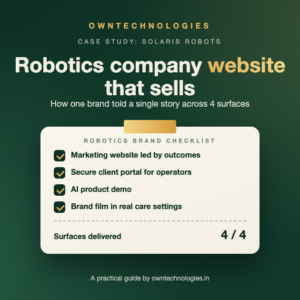 Robotics company website checklist from the Solaris Robots case study