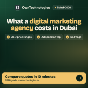 What a digital marketing agency costs in Dubai in 2026, with AED price ranges and ad spend