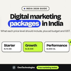 Digital marketing agency packages and prices in India 2026