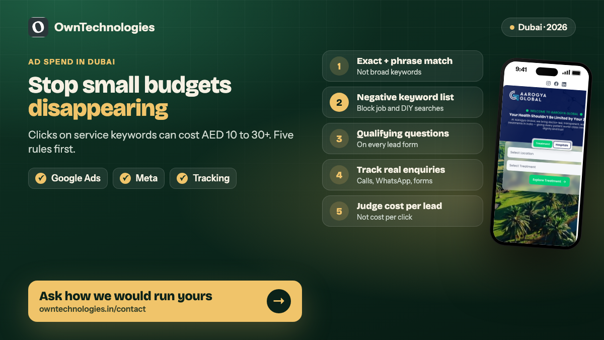 Five rules to stop a small Google Ads budget disappearing in Dubai