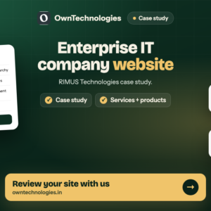 Enterprise IT company website case study for RIMUS Technologies with services, products and certifications