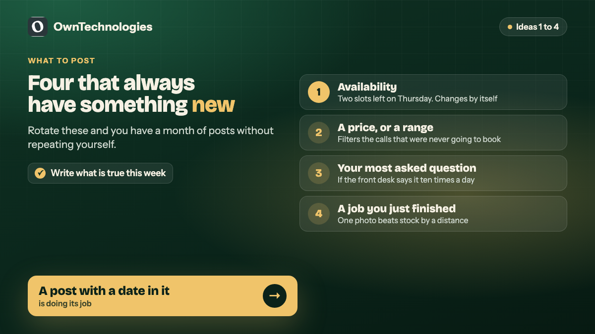 Four Google Business Profile post ideas that always have something new for local businesses