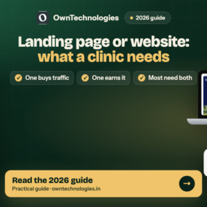 Landing page versus website for a clinic, how to decide