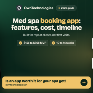 Med spa booking app showing membership credits, a treatment package and one-tap rebooking