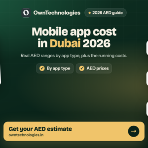 Mobile app development cost in Dubai 2026 in AED by app type