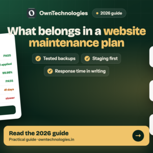 What a website maintenance plan should include in 2026